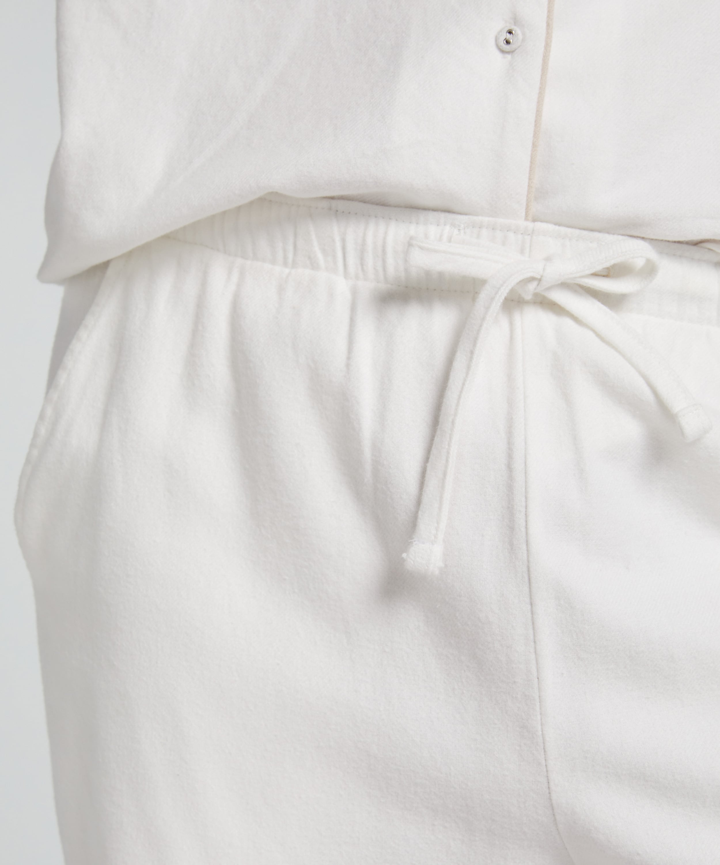 Flannel Pyjama Pants, White, main