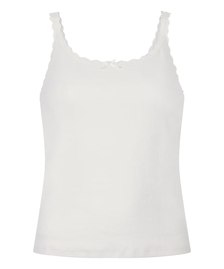Pointelle Singlet, White