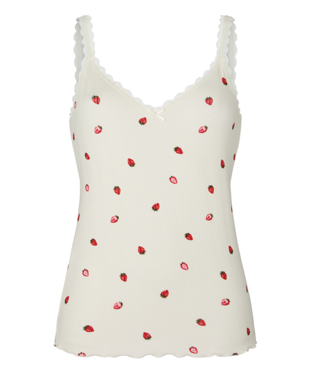 Pyjama Singlet Pointelle, White