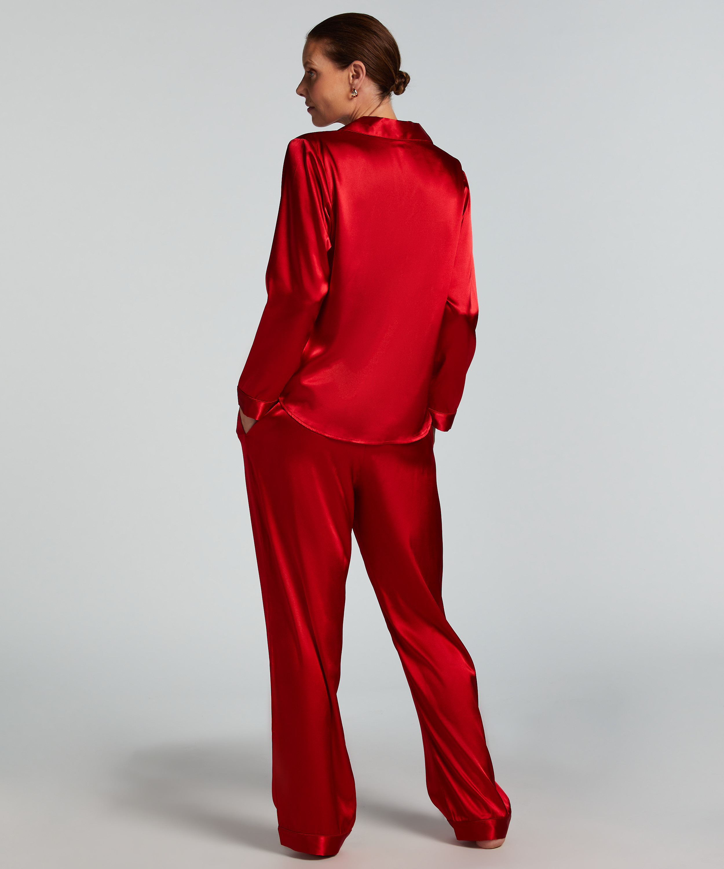 Satin Trousers, Red, main