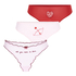 Valentine Thong 3-Pack Giftset, Pink