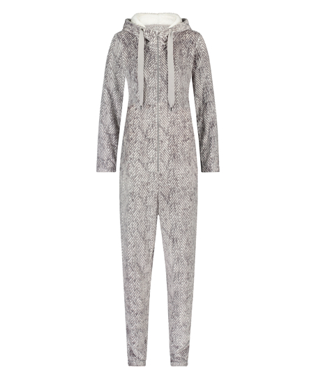 Flannel Fleece Onesie, Gray