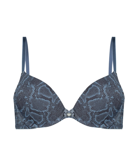 Animal Padded Underwired Bra, Blue