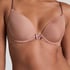 Plunge Padded Underwired Bra, Brown