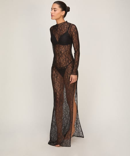 Slipdress Allover Lace, Black