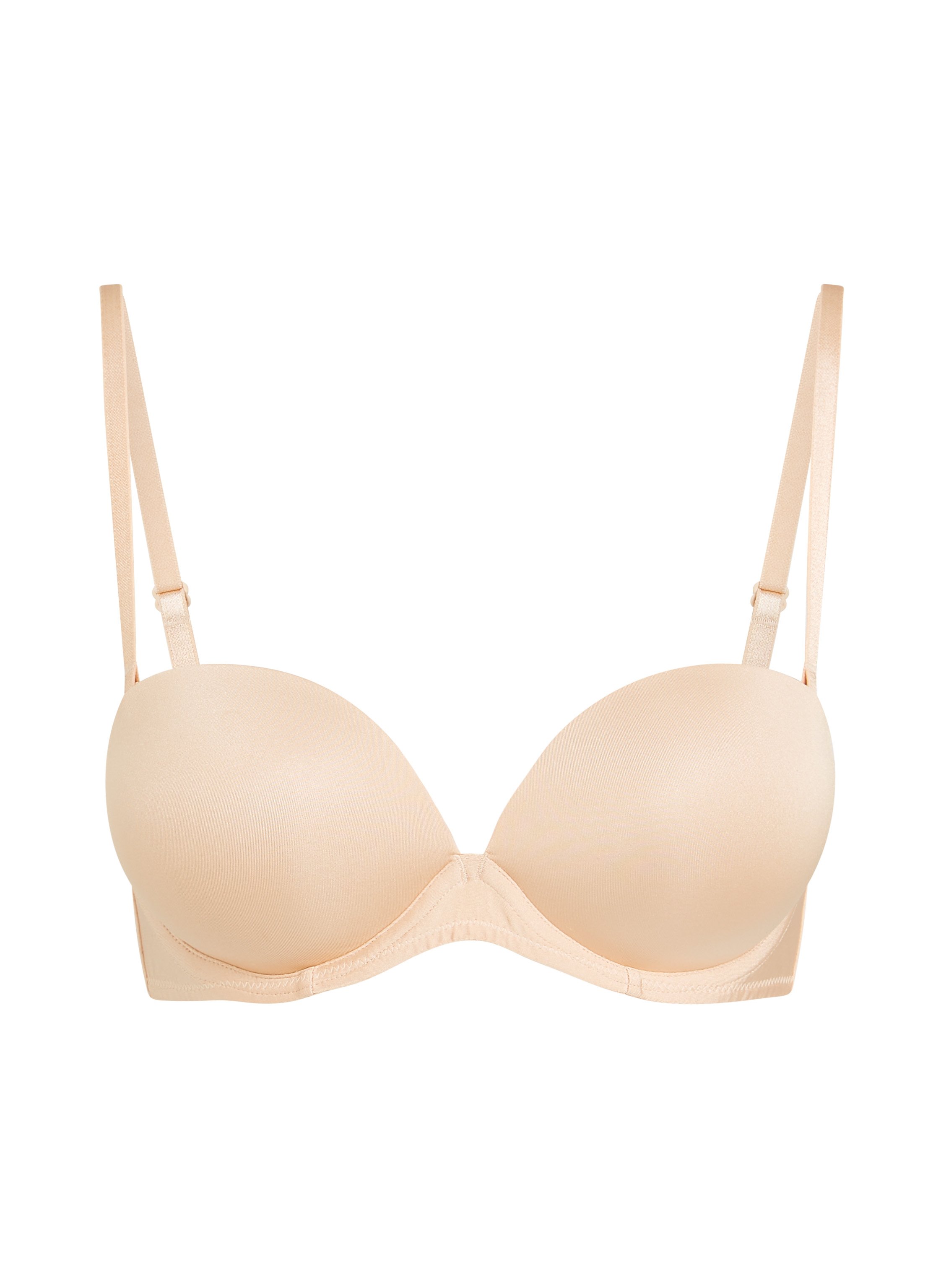 Padded Underwired Strapless Maximizer Bra, Beige, main