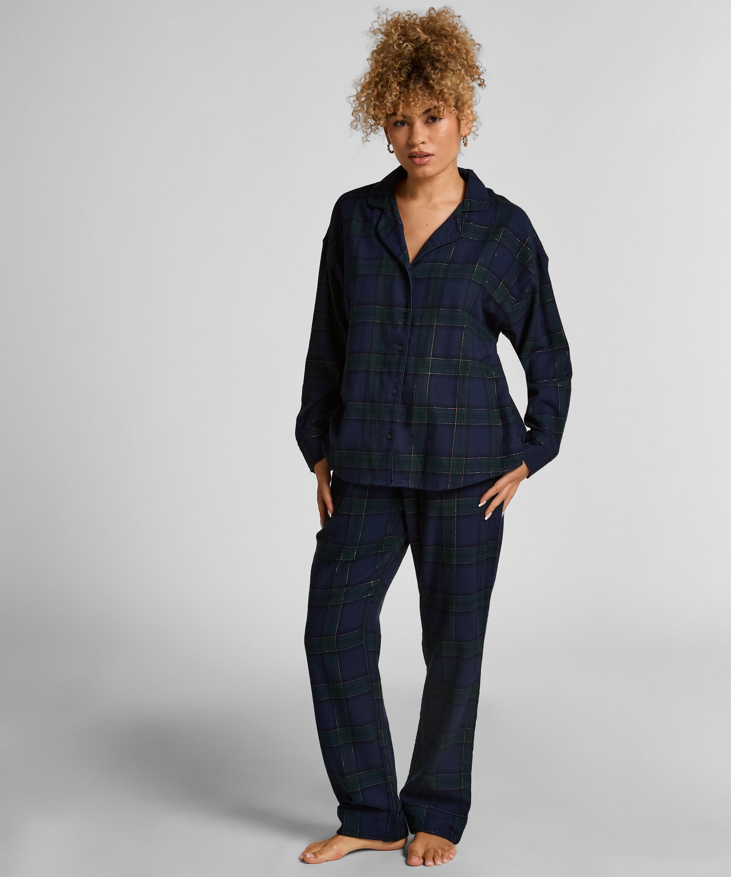 Petite Flannel Pyjama Pants, Blue, main