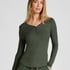 Longsleeved Pyjama Top Henley, Green