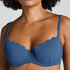 Scallop Padded Underwired Bikini Top, Blue