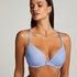 Plunge Padded Underwired Bra, Blue