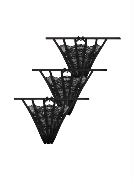 3-Pack Maxime Thong, Black