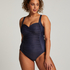 Shaping Scallop Swimsuit, Blue