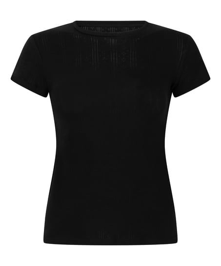 Pointelle Top, Black