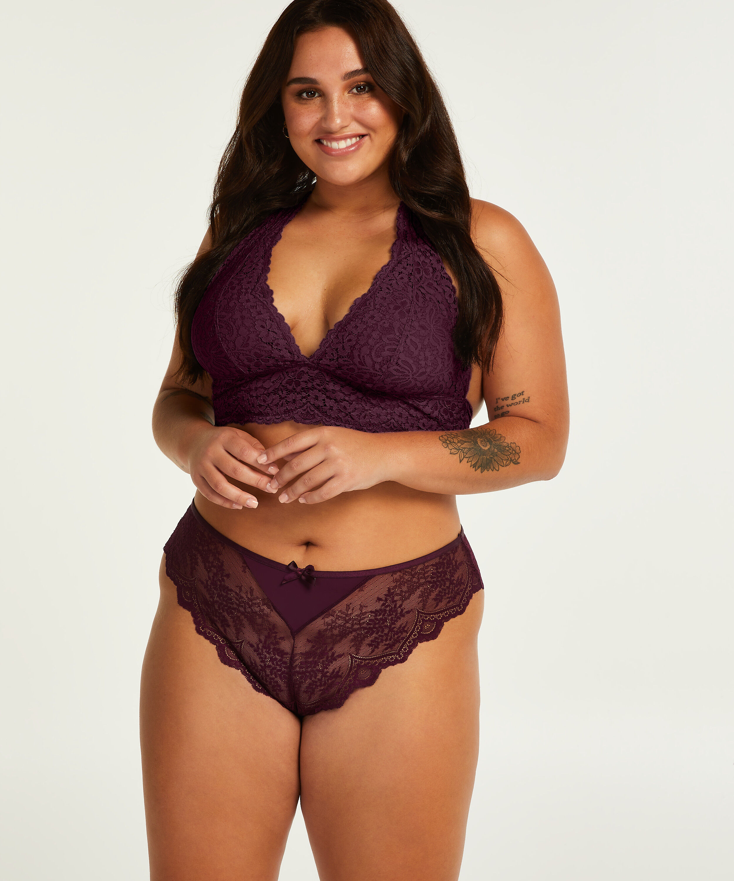 Heira High Leg Brazilian Curvy, Purple