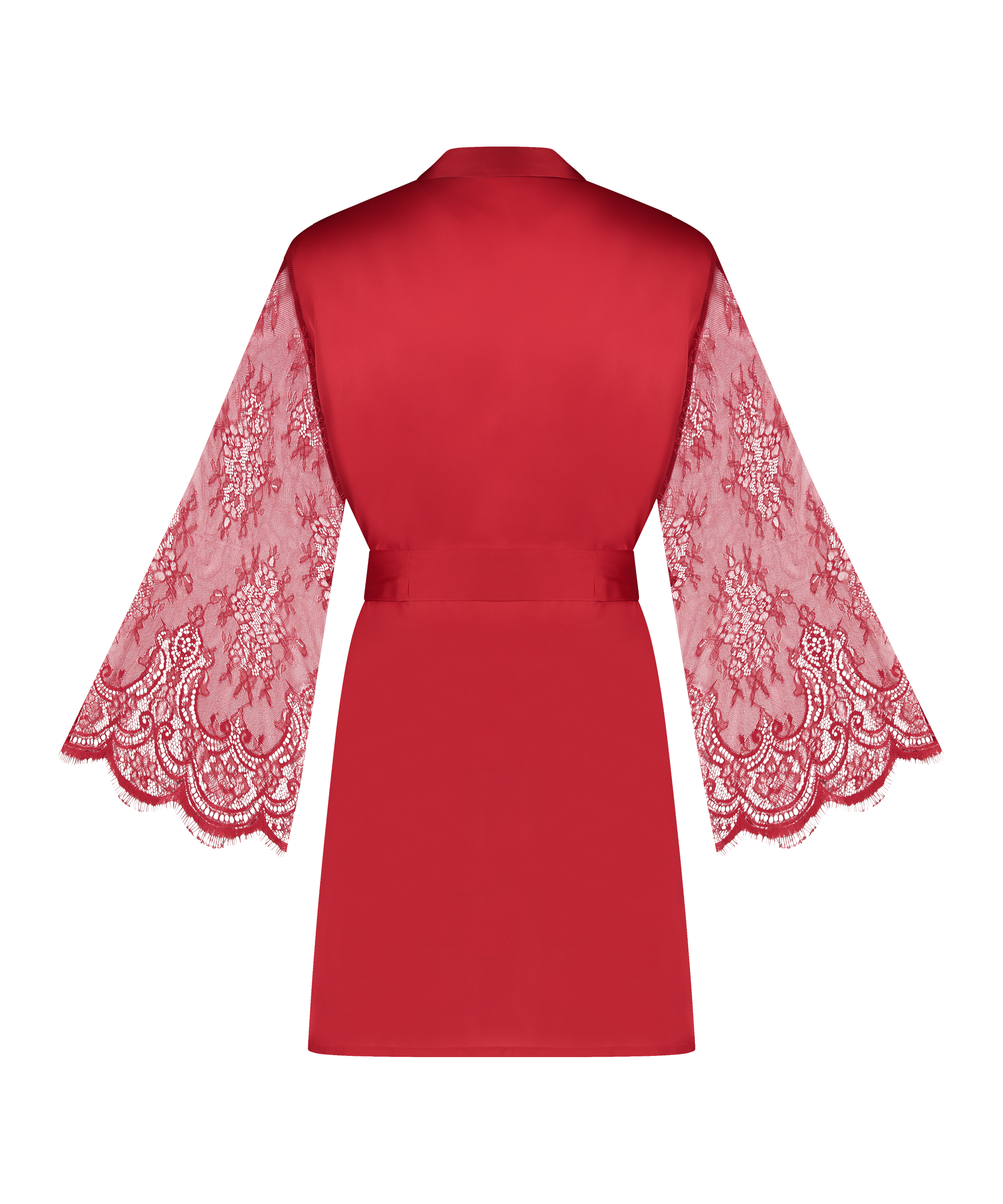 Satin Lace Kimono, Red, main
