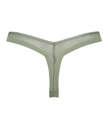 High-Cut invisible fishnet thong, Green