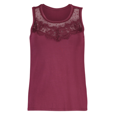Jersey Lace Top, Red