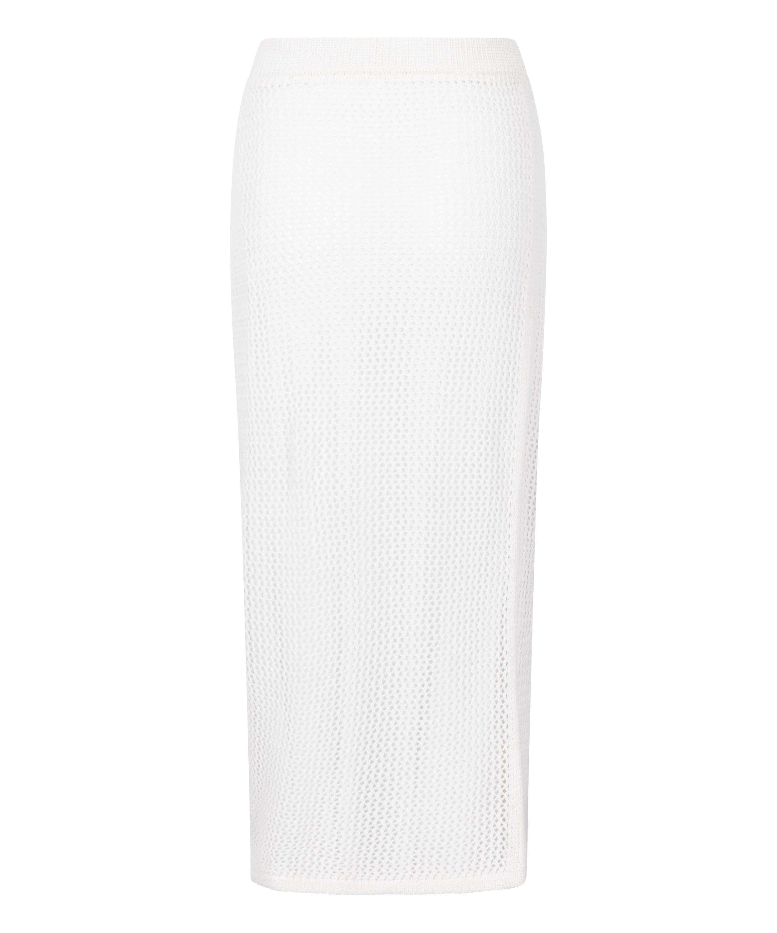 Crochet Midi Skirt, White, main