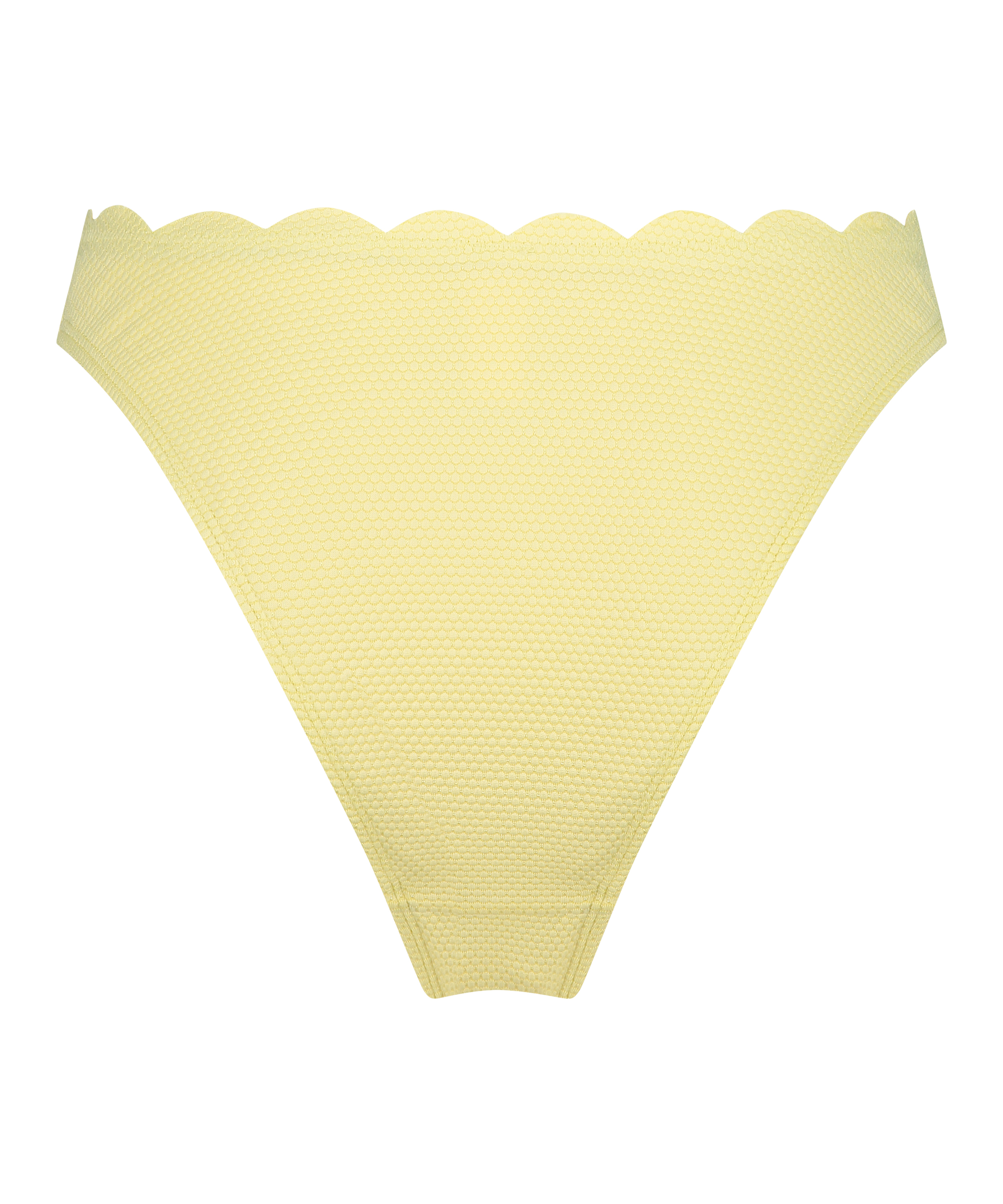 Scallop High-Leg Bikini Bottoms, Yellow, main