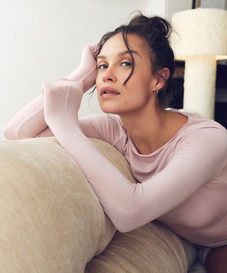 super soft Boatneck shirt with Cashmere, Pink