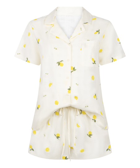 Lemon Pyjama Set, White