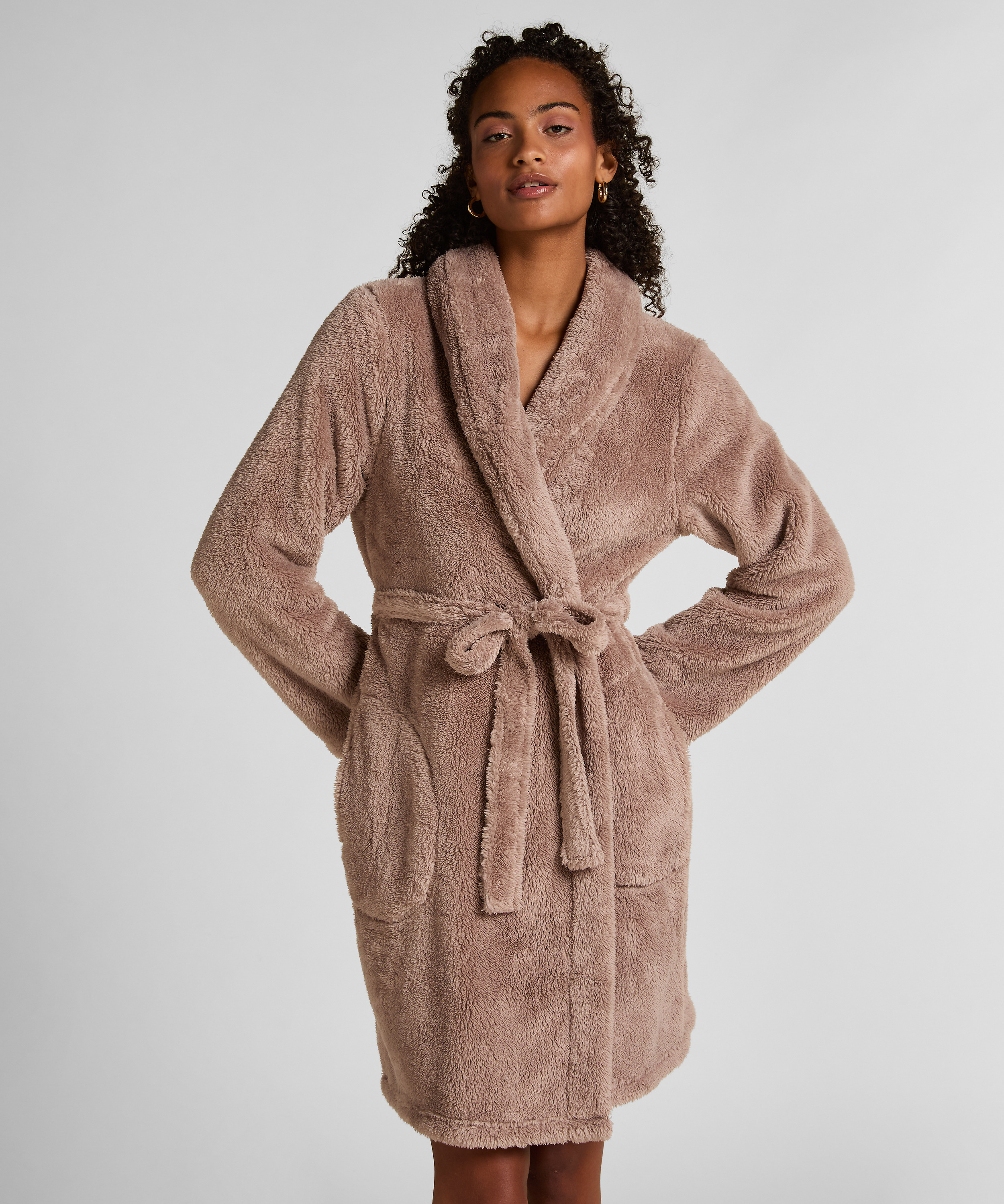 Robe Fluffy Fleece, Beige, main