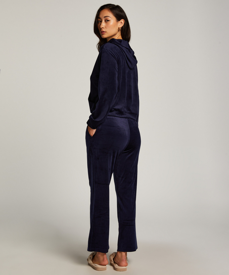 Tall Velours Pyjama Bottoms, Blue