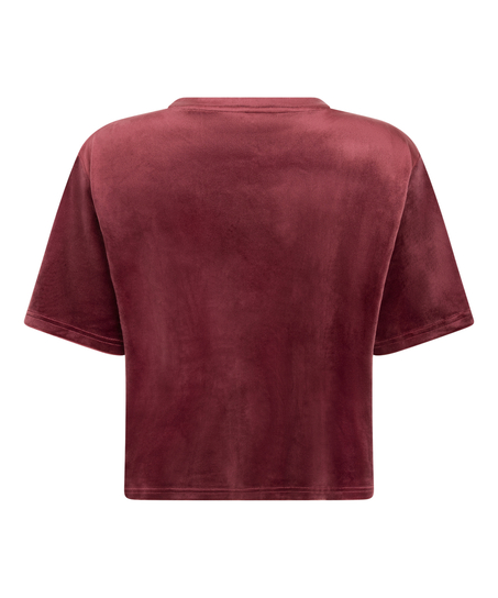 Top Velours Pocket, Red