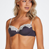 Secret Lace Padded Underwired Bra, Gray