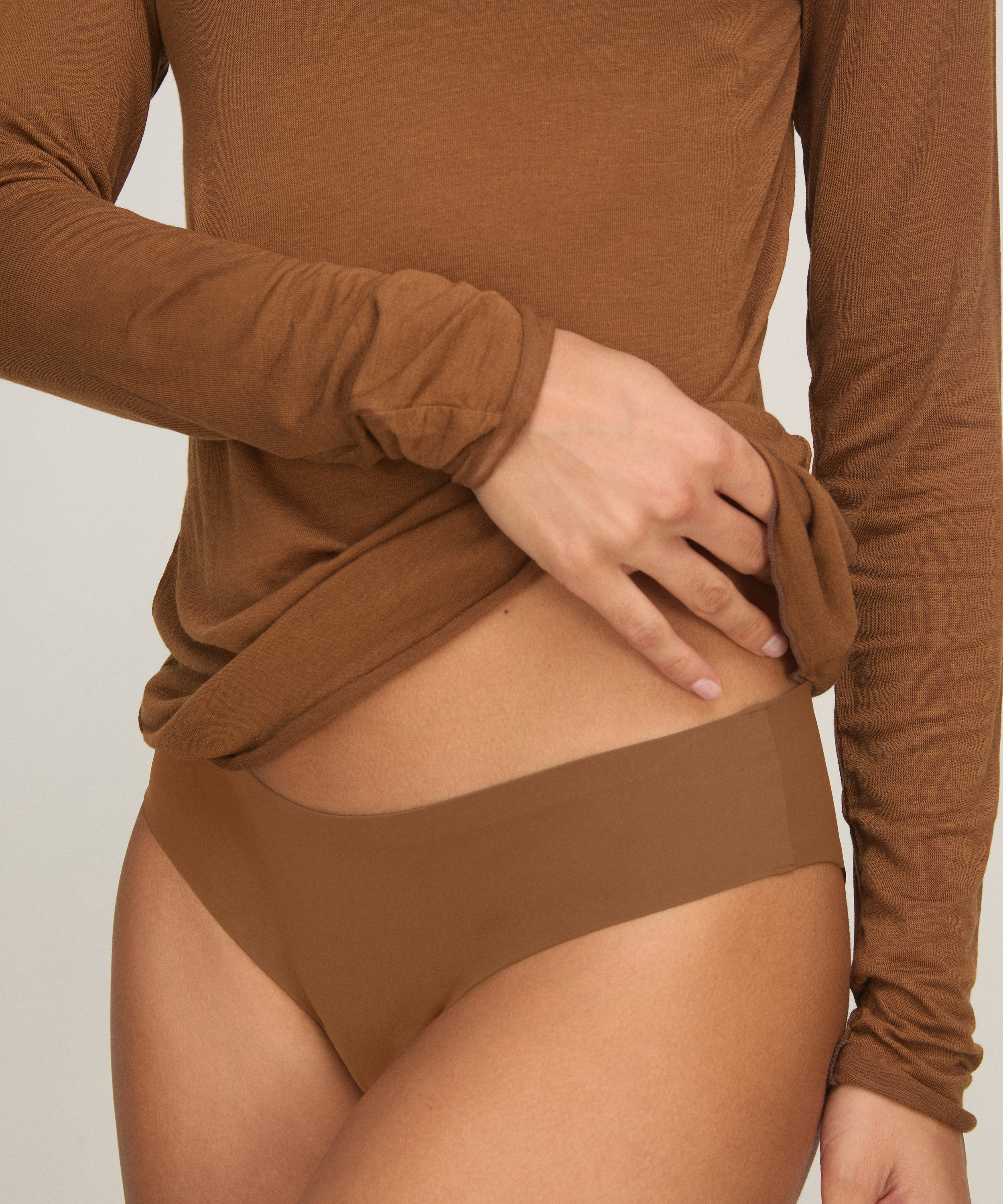 super soft Turtleneck shirt with Cashmere, Brown, main