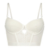Malika padded longline underwired bra, White