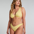 Scallop High-Leg Bikini Bottoms, Yellow