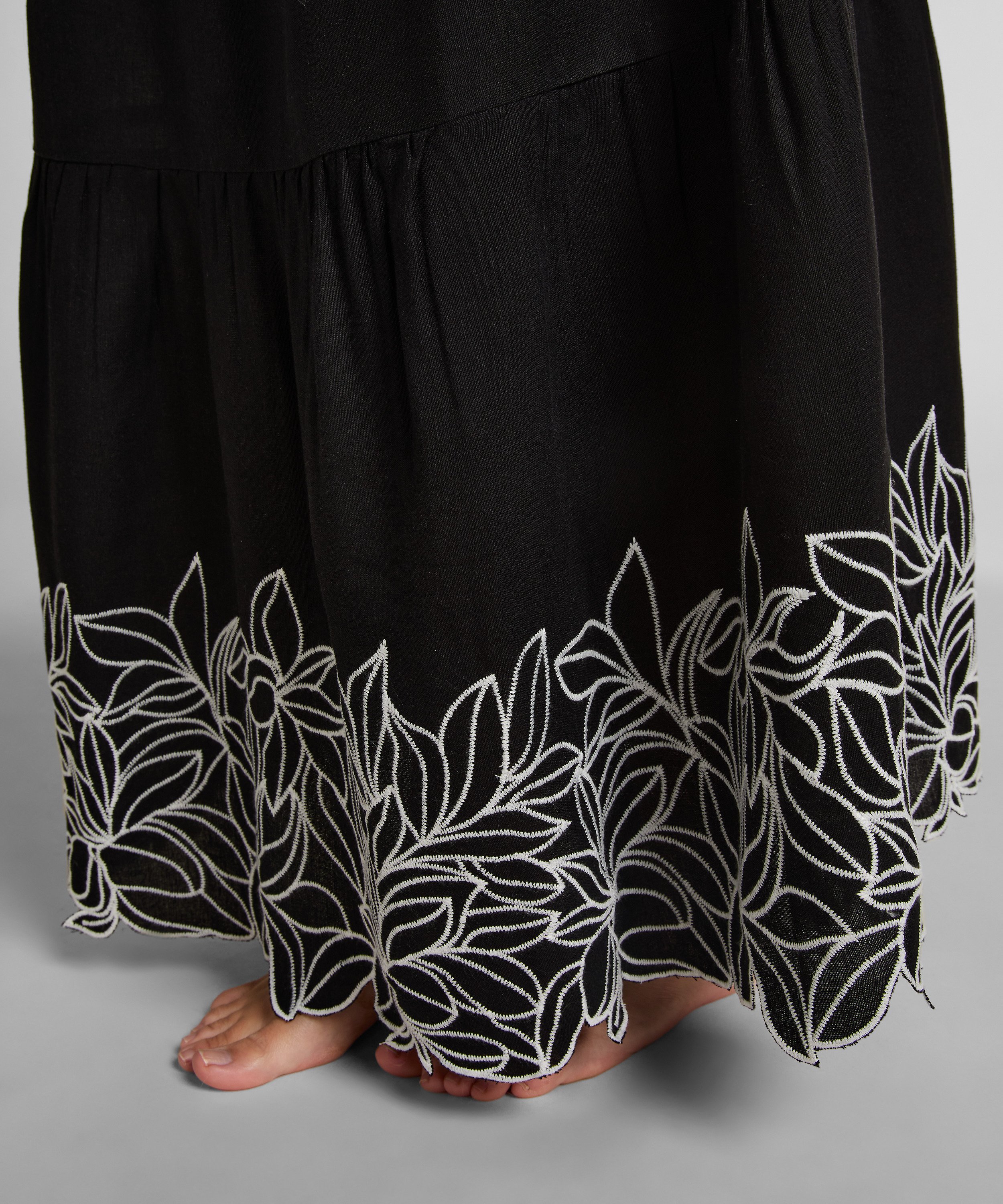 Embroiderd Skirt, Black, main