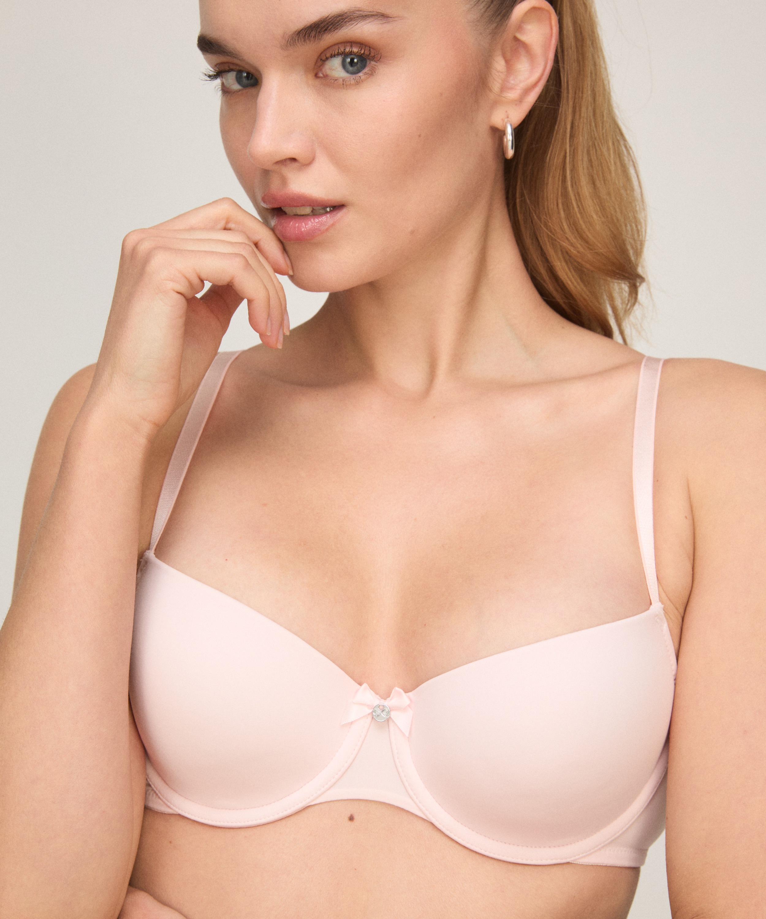 Demi Padded Underwired Bra, Pink, main