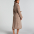 Long Fleece Bathrobe, Beige