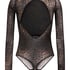 Tara Leopard Long Sleeved Body, Black