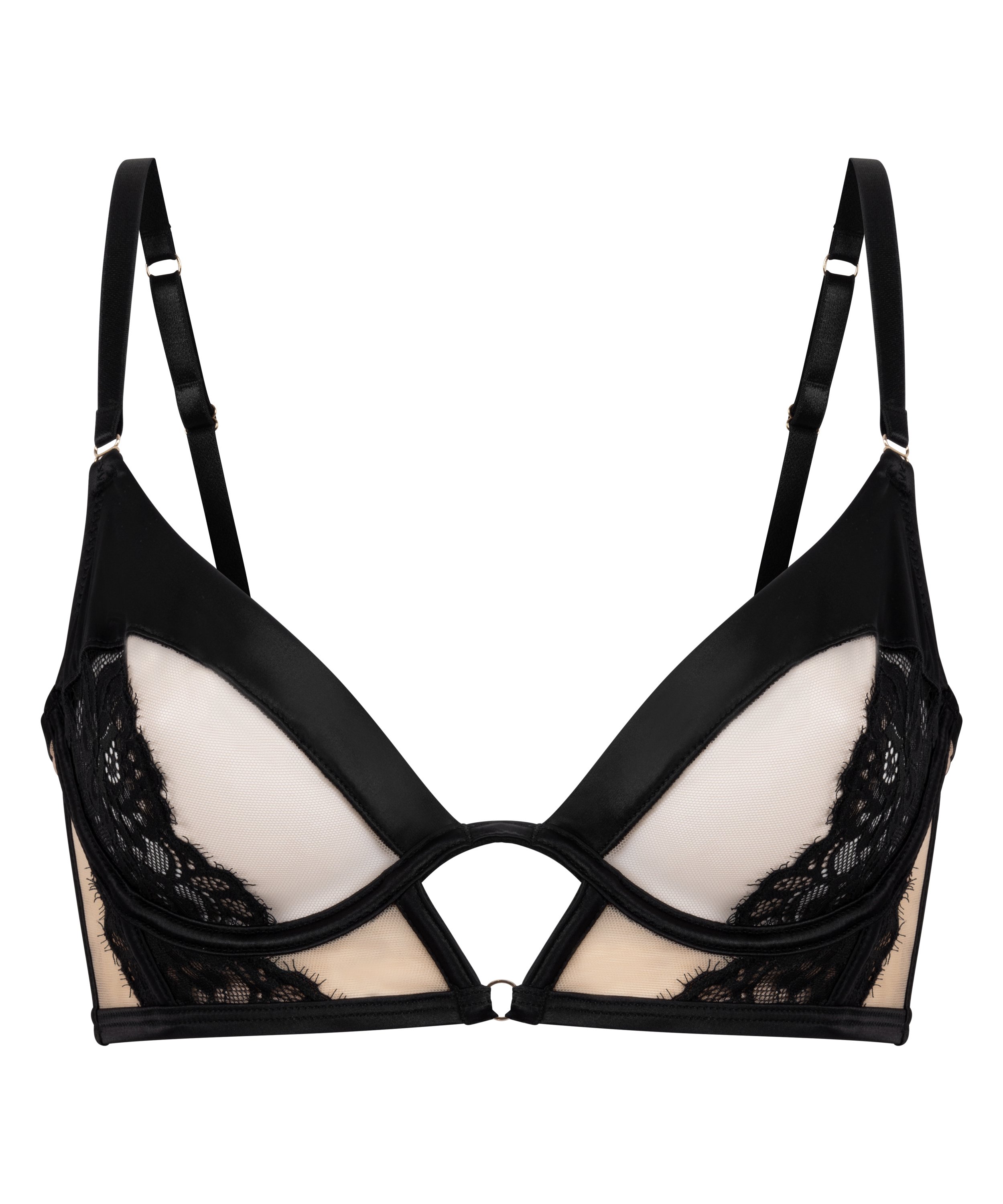 Nisha Non-Padded Underwired Longline Bra, Black, main