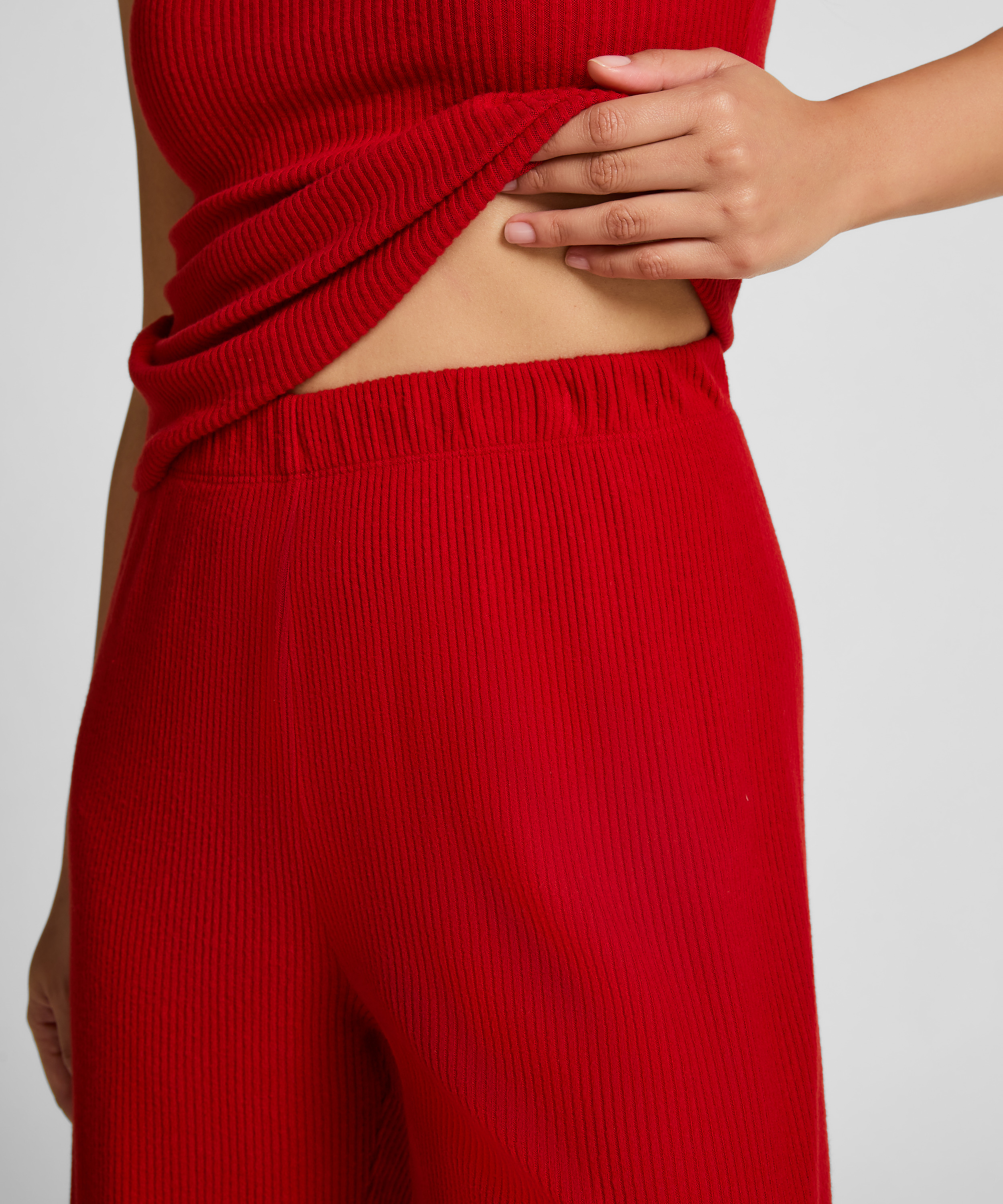 Brushed Jersey Trousers, Red, main