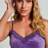 Velours Lace Cami Top, Purple