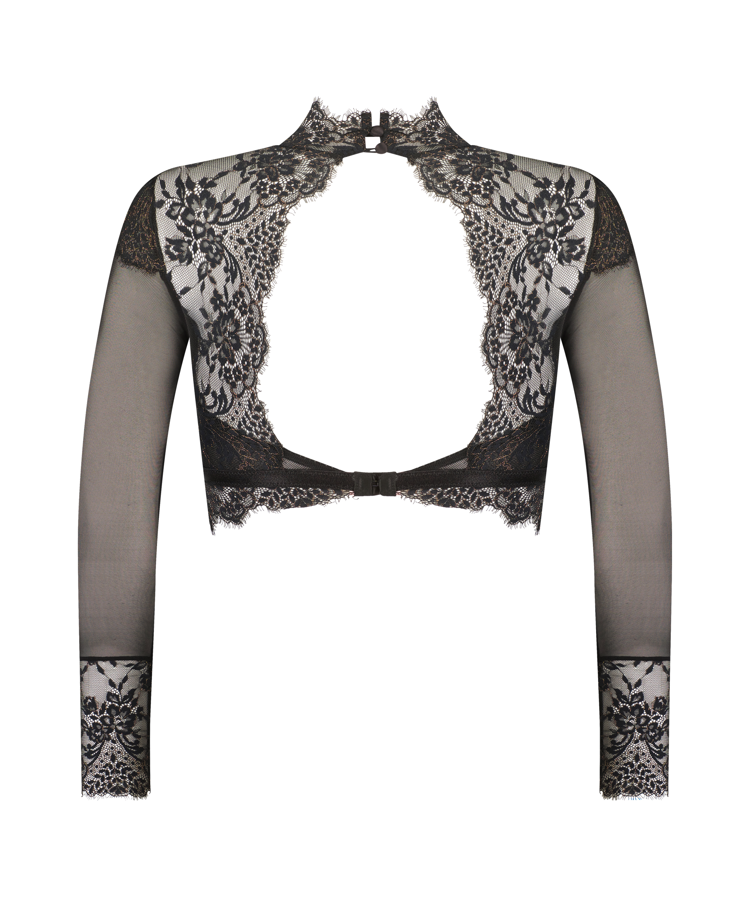 Cynthia long-sleeved bralette, Black, main