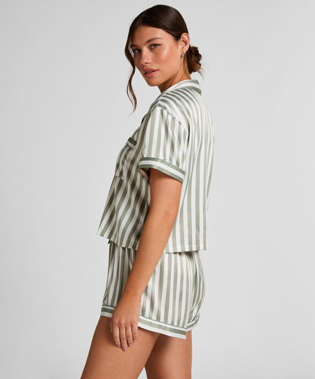 Satin Pyjama Set, Green