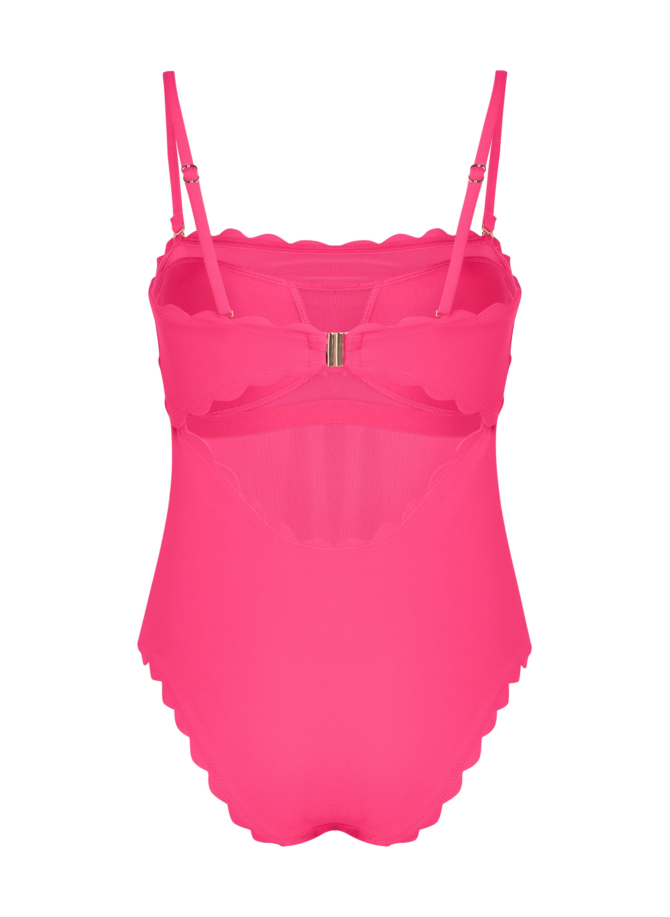Bandeau Scallop Swimsuit, Pink, main