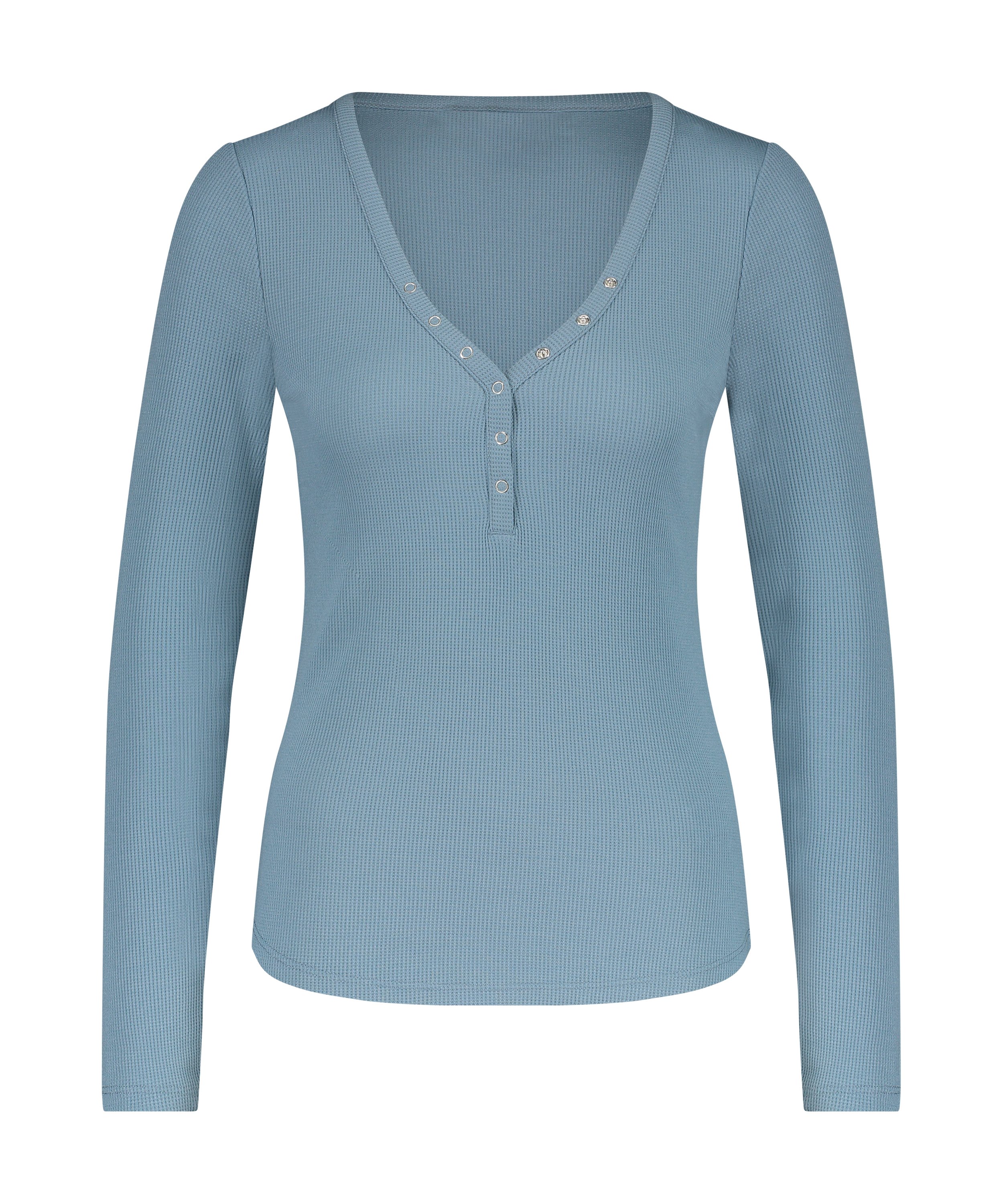 Long-Sleeved Pyjama Top, Blue, main