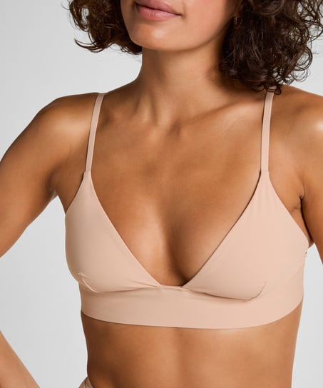 Smooth Triangle Bralette, Beige