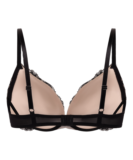 Teddy Padded Push-Up Underwired Bra, Black