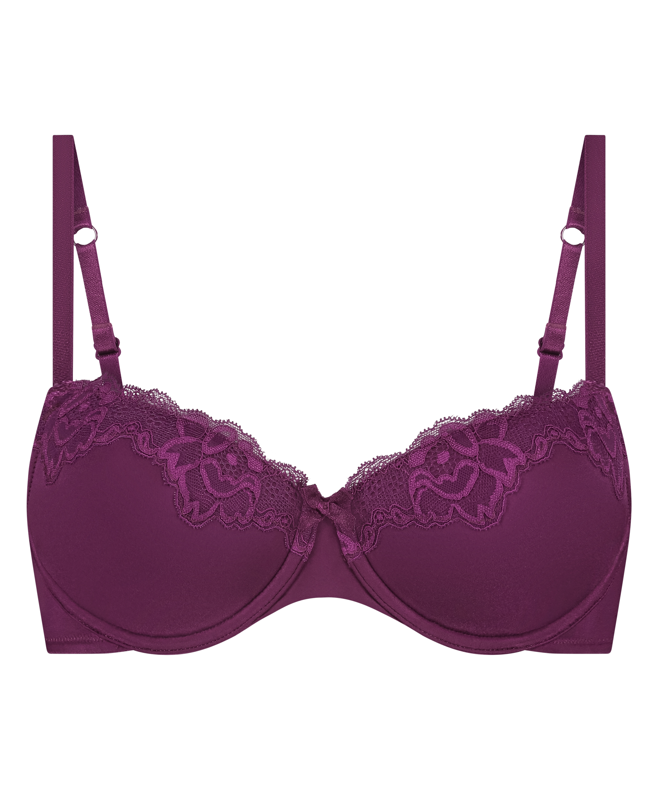 Lace & Shine Padded Underwired Bra, Purple, main