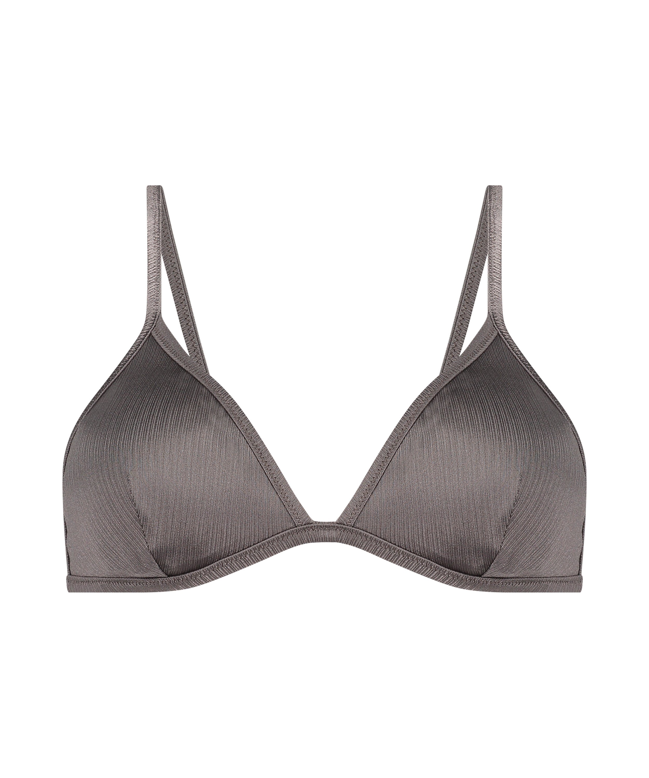 Luna Triangle Bikini Top, Gray, main
