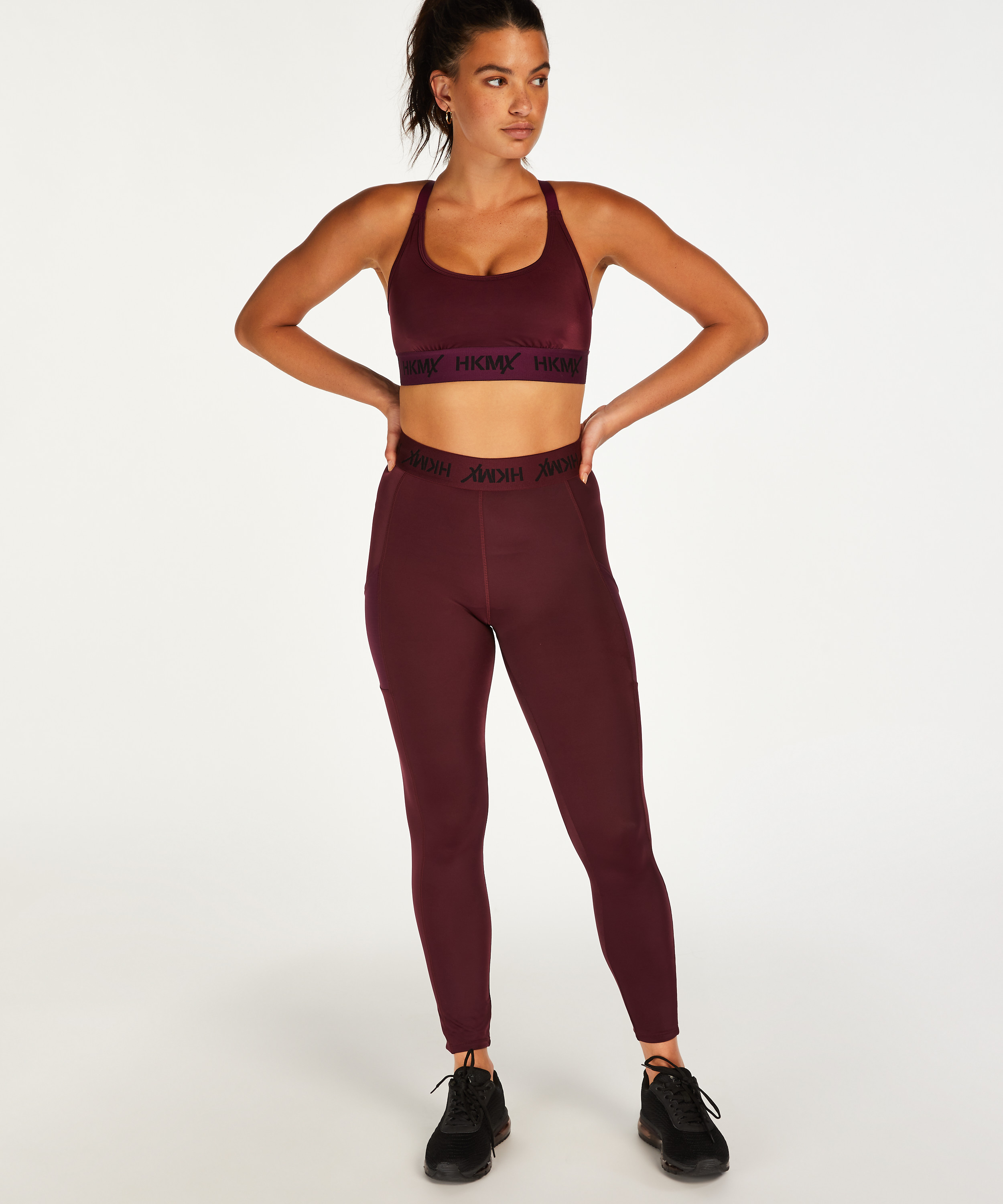 HKMX The Crop Logo Sports Bra Level 1, Purple, main