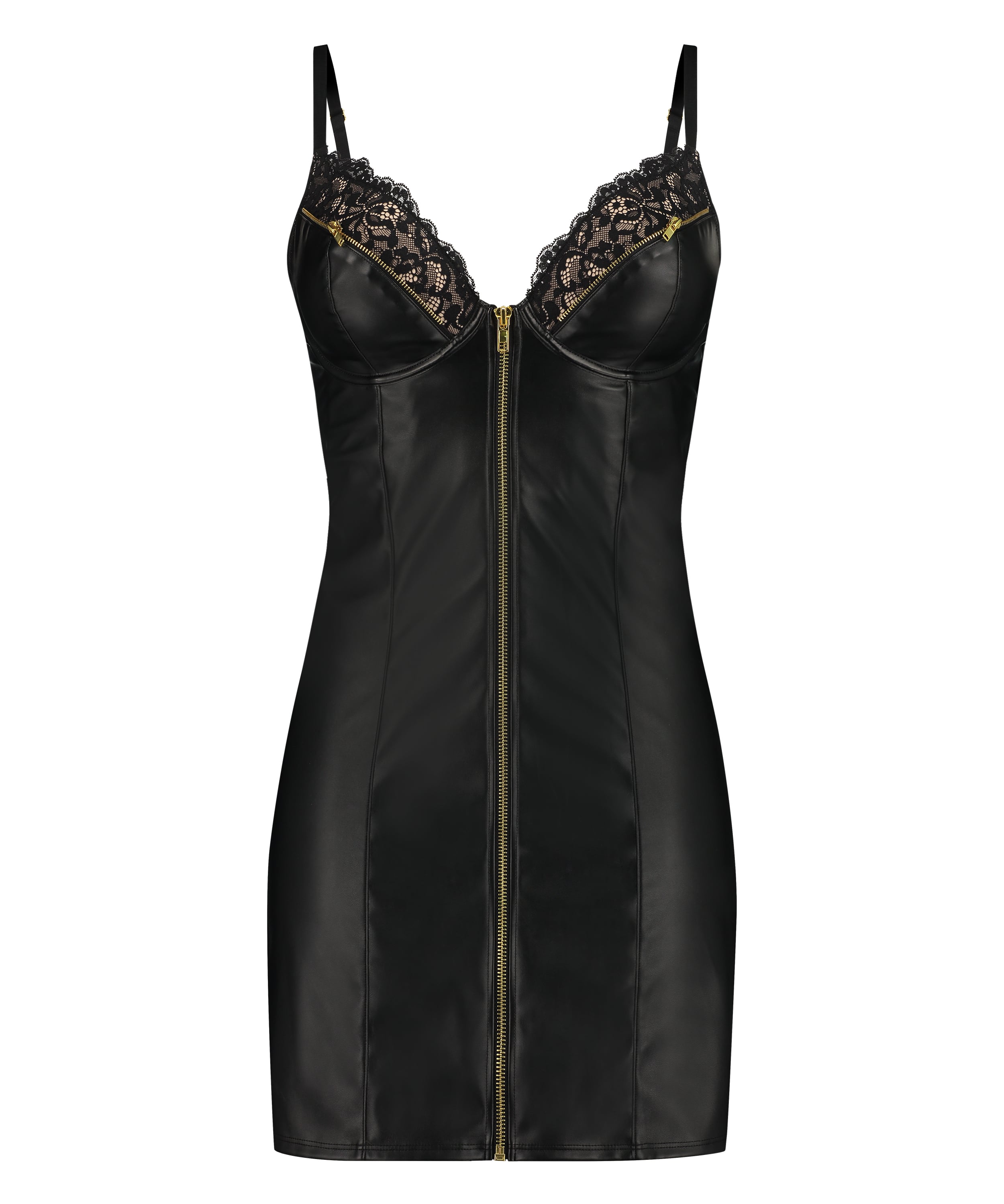 Preformed push-up underwired Slip Dress Talia, Black, main