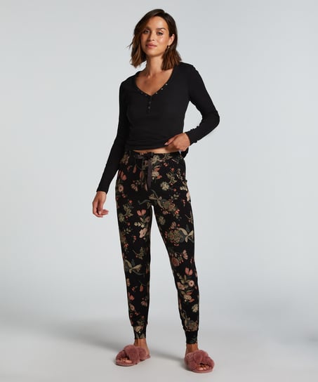 Jersey Pyjama Pants, Black